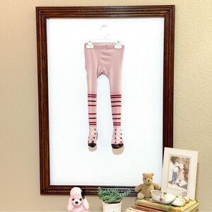 Naartjie EUC Pink Tights with Polka Dot and Stripe Design Size 3-5
